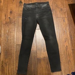 Mother Denim Washed Black Skinny Jean